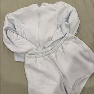 Wild Fable Soft Blue Hoodie and Shorts Set